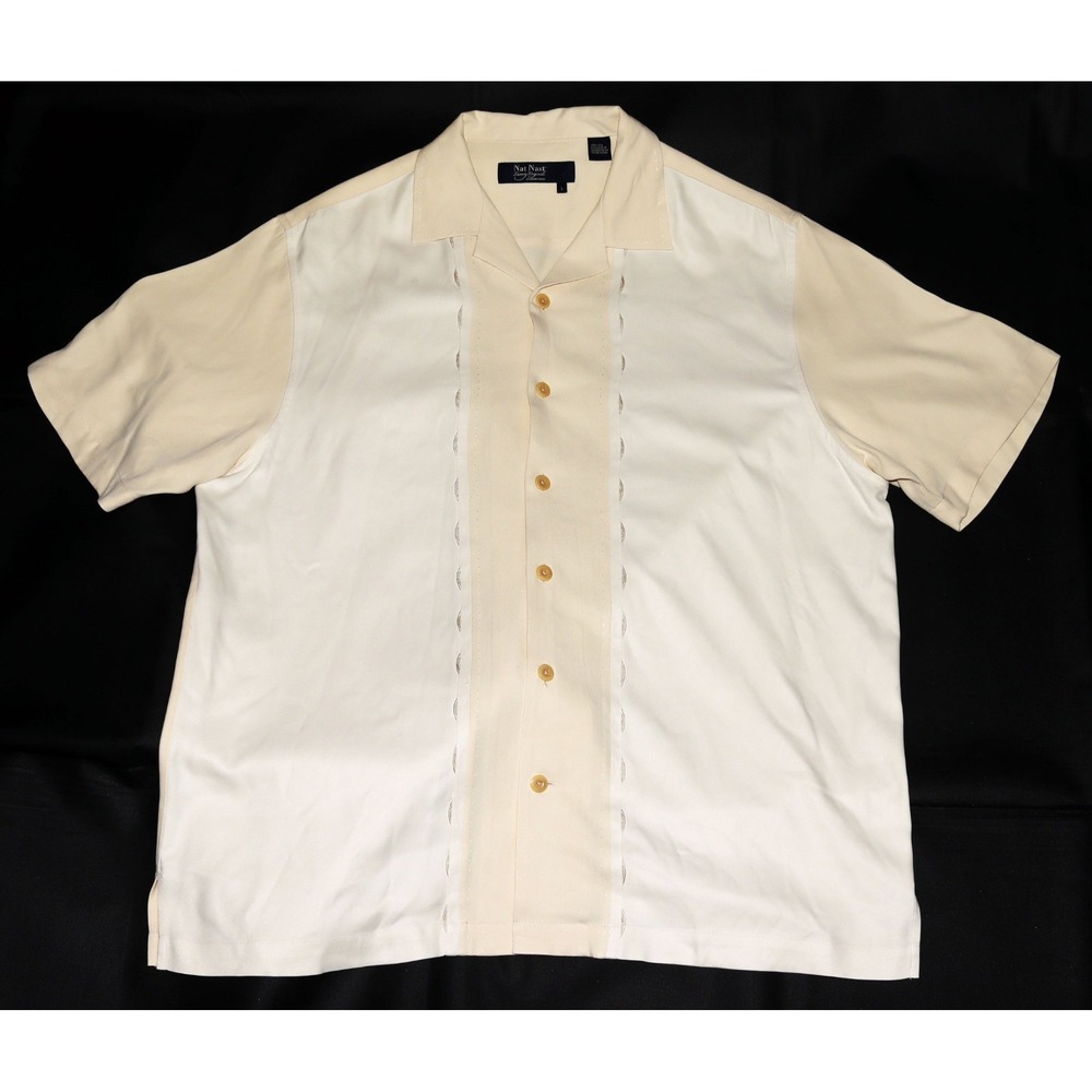 SOLD Nat‎ Nast Luxury Originals Men's Short Sleeve Button Front Shirt Size Large